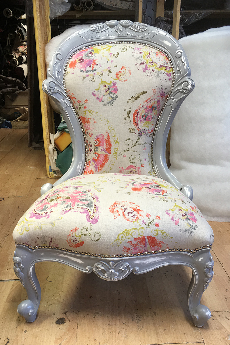 Shabby chic upholstered chair